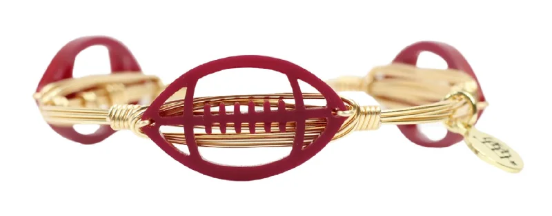 Classic Wedding Bangle Set-The Acrylic Football Bangle Bracelet - Garnet