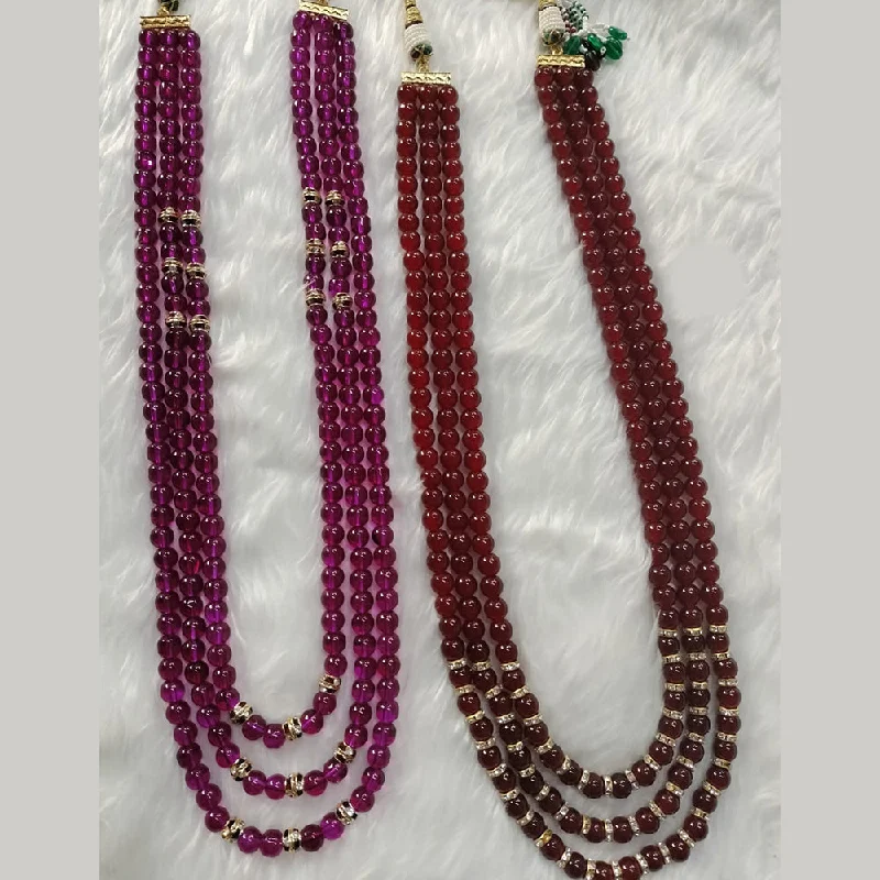 Colorful Necklace with Gemstones-Kumavat Jewels Gold Plated Beads Long Necklace (1 Piece Only)