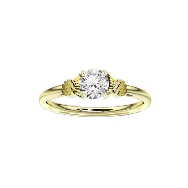 Elegant Gold Signet Ring-Thistle Engagement Ring