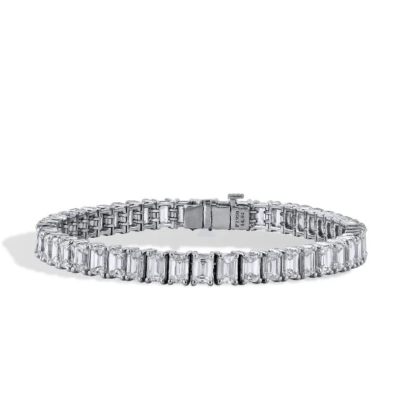 Vintage Style Bracelets-Emerald Cut Diamond Tennis Bracelet