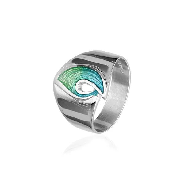 Elegant Round Diamond Ring-Hot Glass Enamel Arc Ring