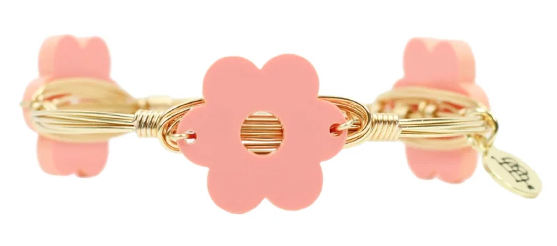 Classic Wedding Bangles Set-The Flower Bangle Bracelet - Coral