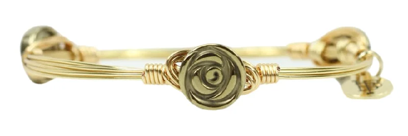 Thin Gold Bangles-The Gold Pyrite Bangle Bracelet