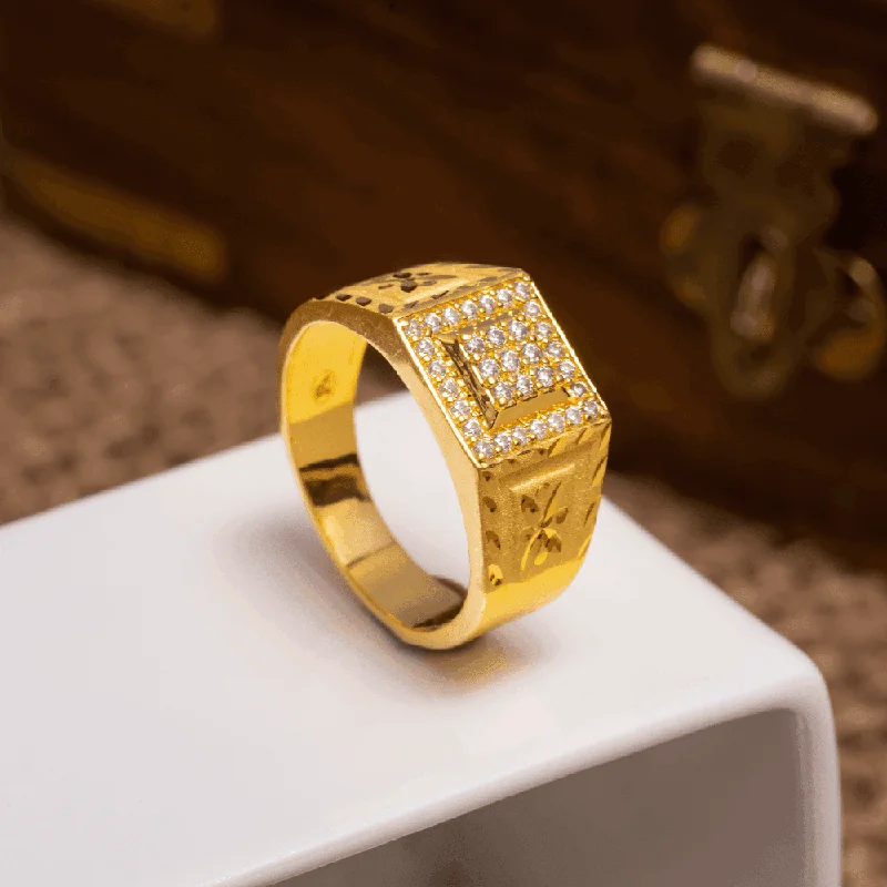 Fancy Diamond Ring-Gents Golden Ring PSGR4W-082