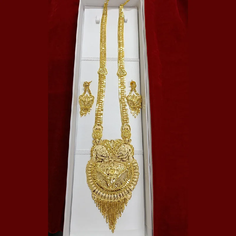 Gold Coin Necklace-Pari Art Jewellery Forming Long Necklace Set