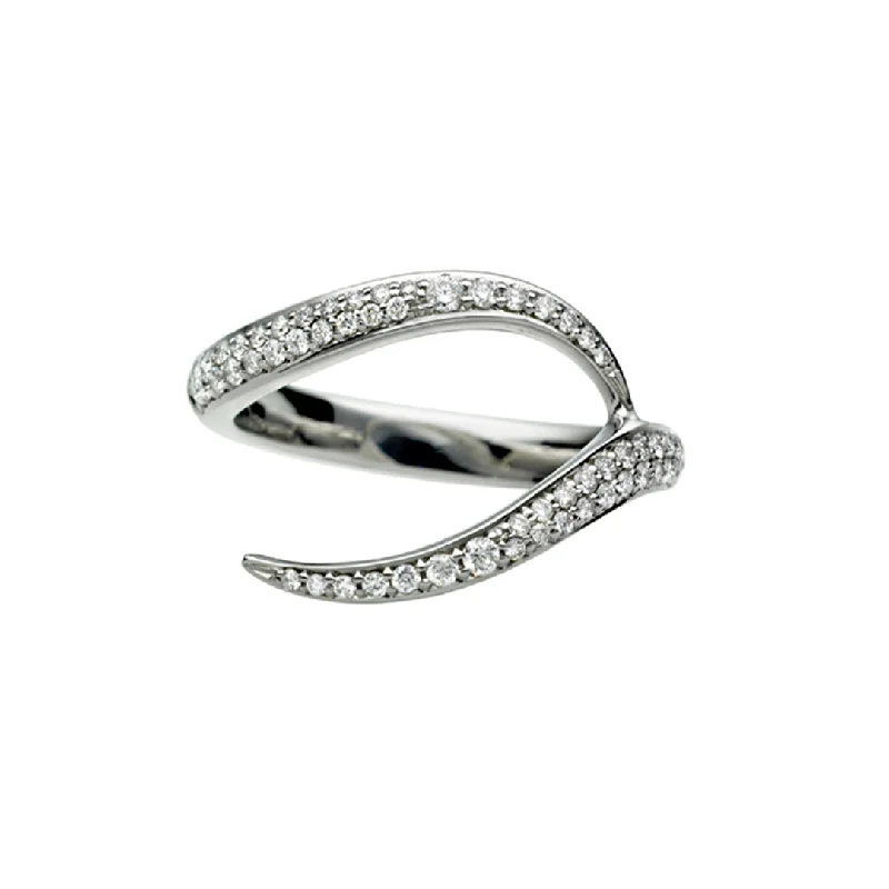 Custom Ring for Anniversary-Interlocking Ariana75 Wedding Ring - 18ct White Gold & 0.37ct Diamond