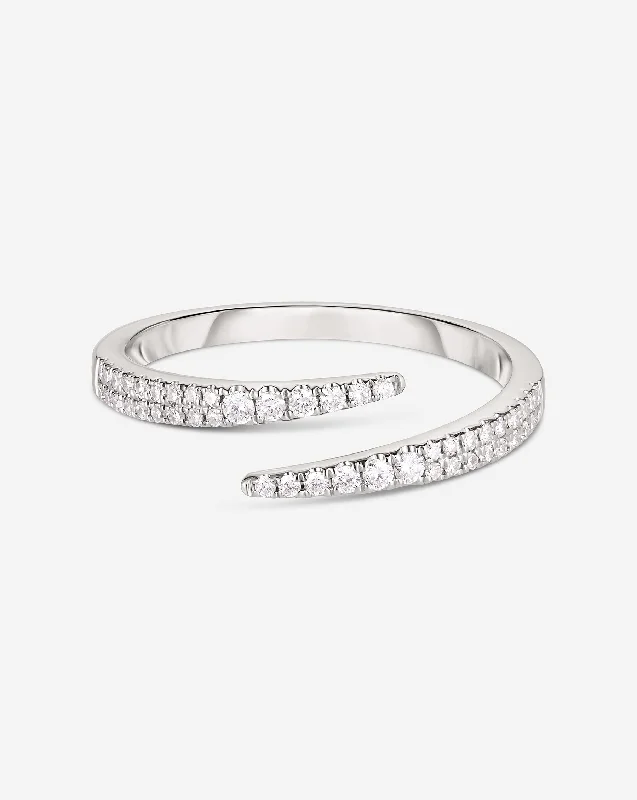 Eternity Band Diamond Ring-Open Diamond Wrap Ring