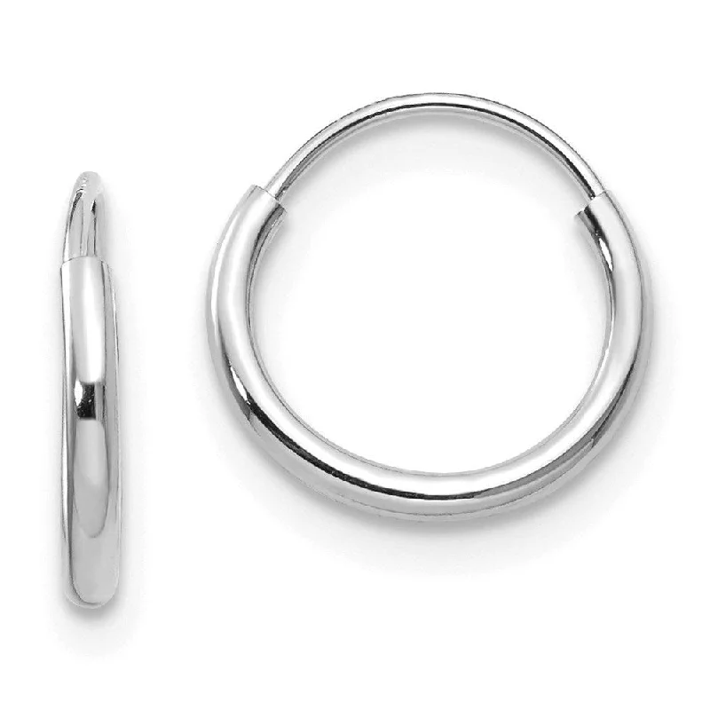 Textured Gold Earrings-Madi K Kid's 14k White Gold  Endless Hoop Earrings