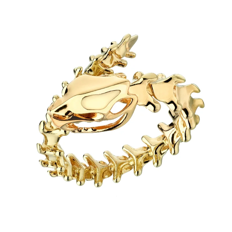 Artistic Design Ring-Serpent's Trace Wrap Ring - Yellow Gold Vermeil