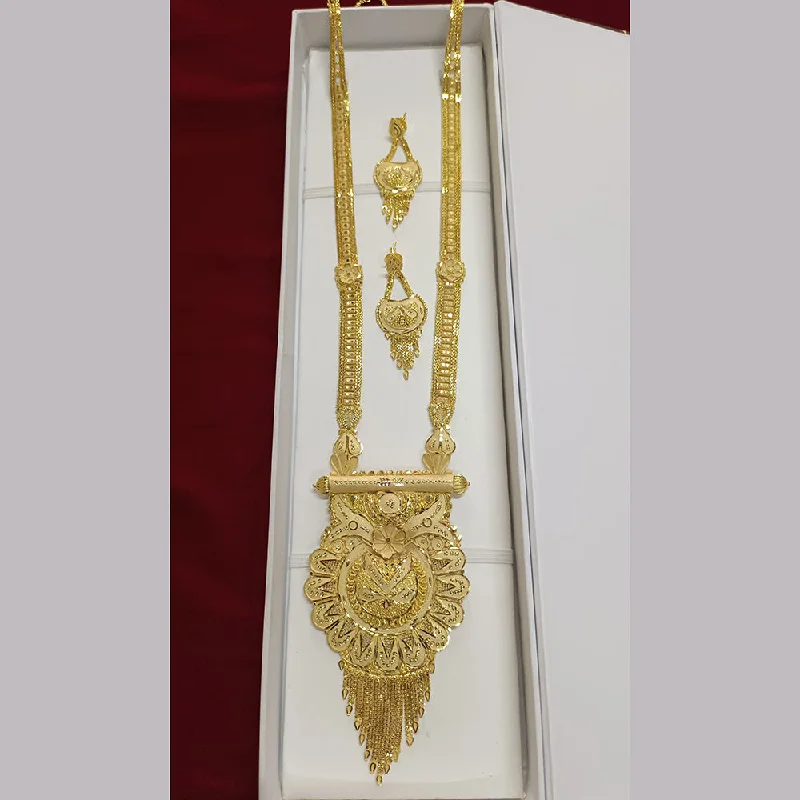 Double Chain Necklace-Pari Art Jewellery Forming Long Necklace Set