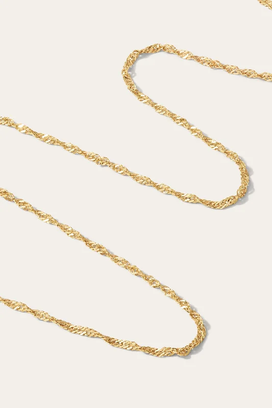 Unique Designer Necklace-Twisted Gold Vermeil Chain