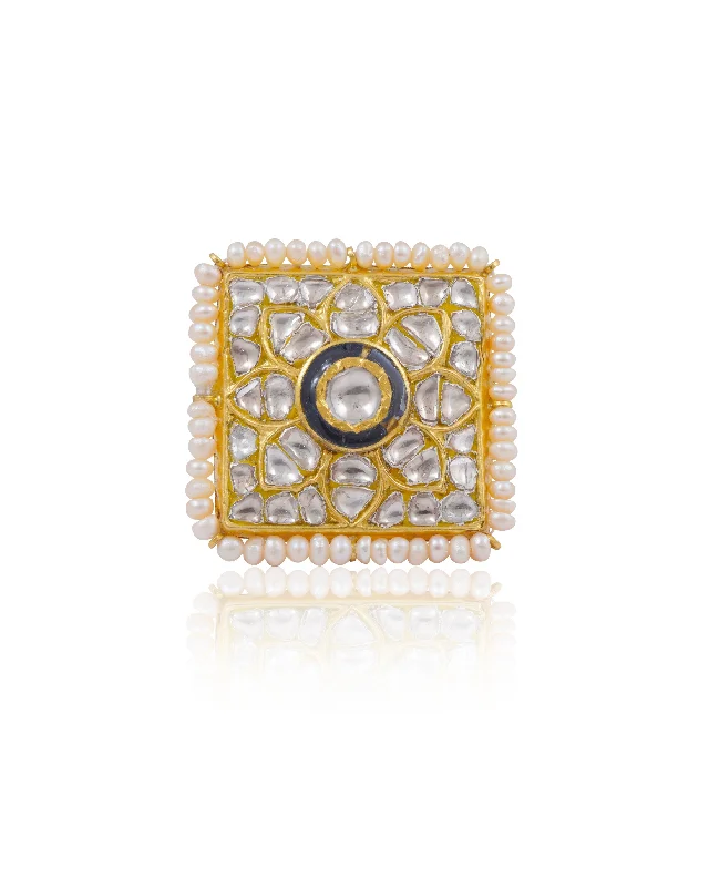 Elegant Cocktail Ring-Madeline Polki Ring