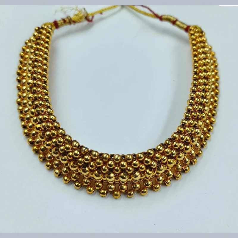 Vintage Gemstone Necklace-Manisha Jewellery Gold Plated Choker Necklace Set