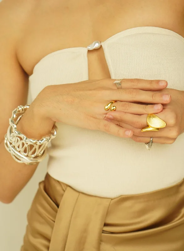 Fashionable Cocktail Ring-Dana Gold Plated Ring