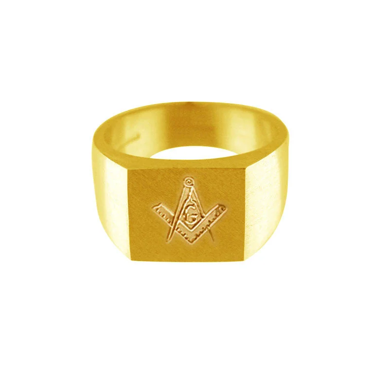 Minimalist Wedding Ring-Masonic Ring in Gold