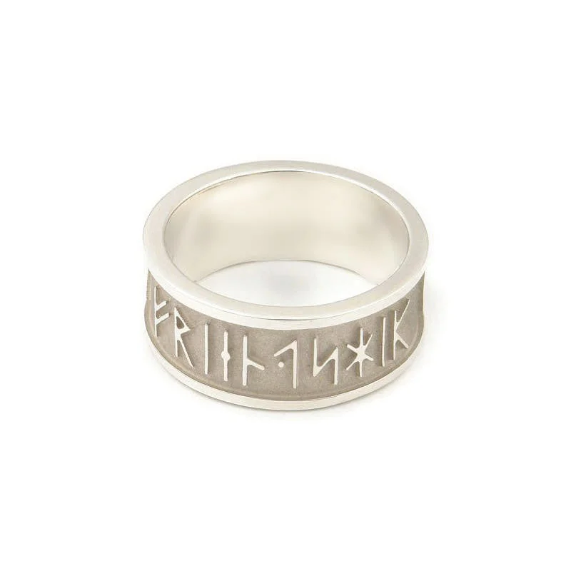 Personalized Stacking Ring-Wide Runic Friendship Ring