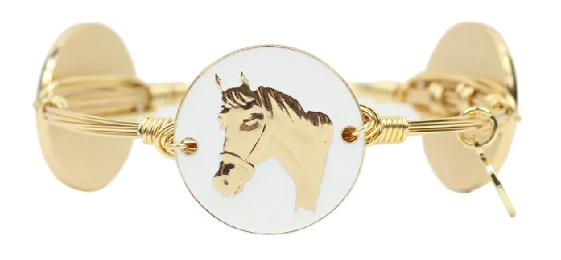 Heavy Diamond Bangles-The White Horse Bangle Bracelet