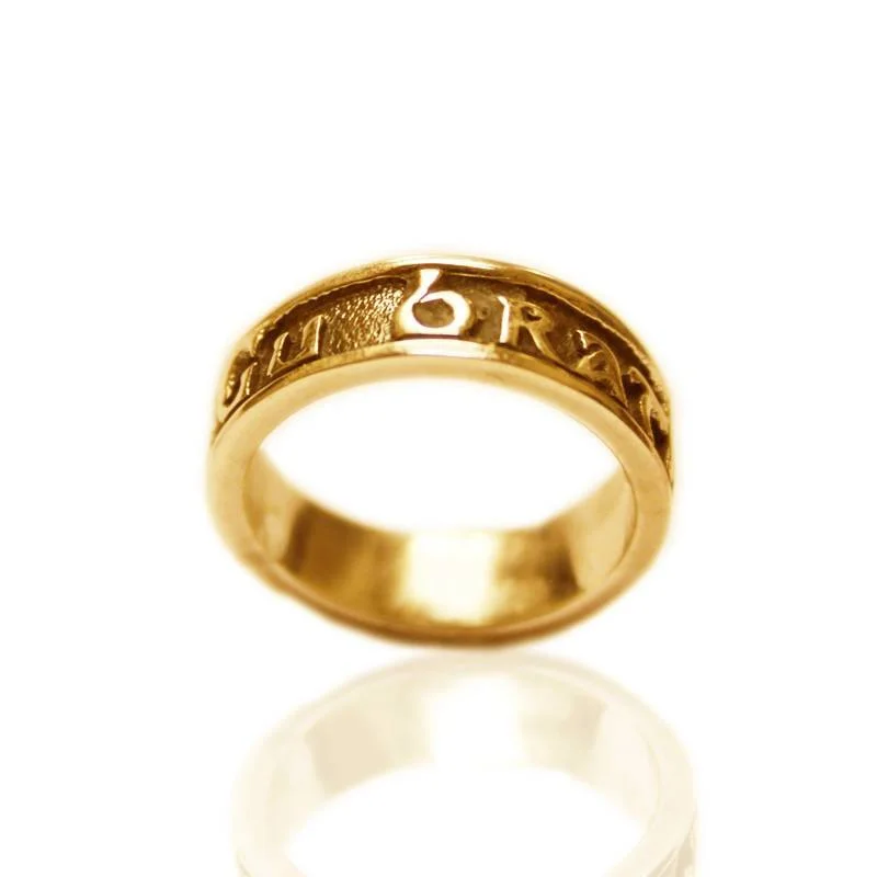 Rose Gold Engagement Ring-Gaelic Gu Brath Forever Ring In Gold