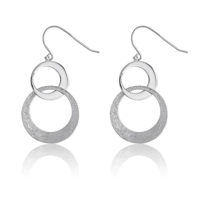 Artisan Silver Earrings-Sterling Silver D-C Interlocking Earrings