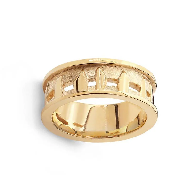 Designer Diamond Ring-Standing Stones Ring in 9 ct Yellow Gold