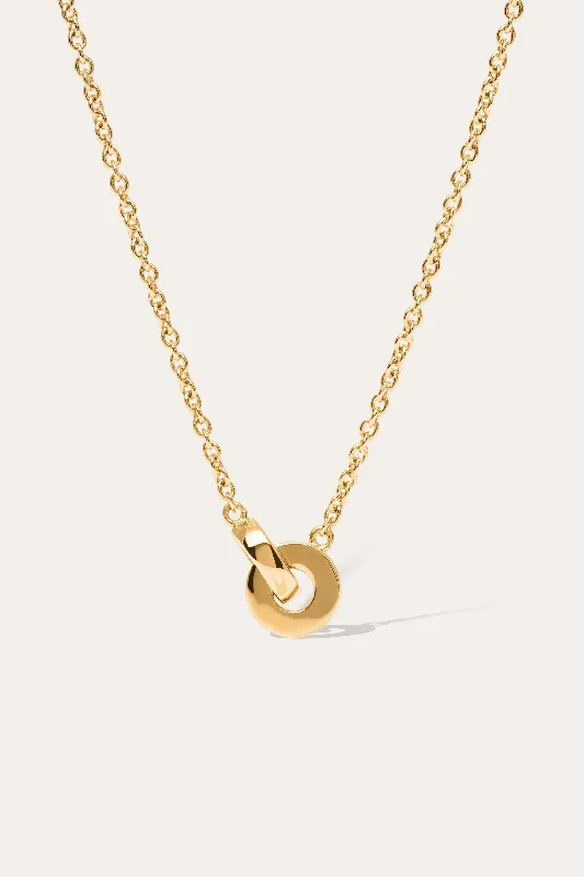 Diamond Heart Pendant Necklace-Orbit gold vermeil chain necklace