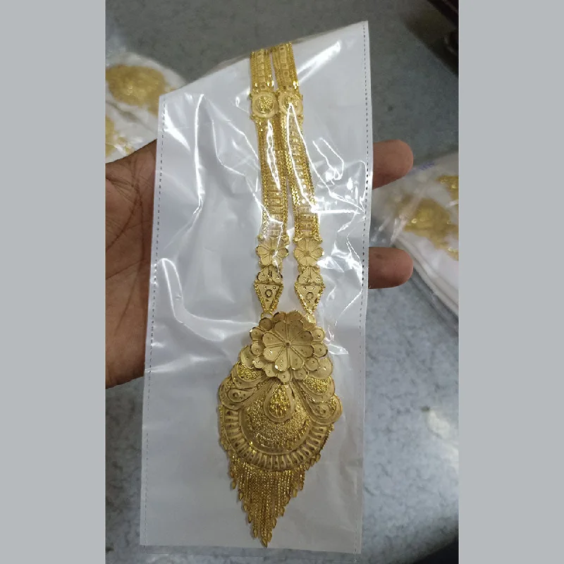 Chunky Gold Necklace-Pari Art Jewellery Forming Long Necklace Set