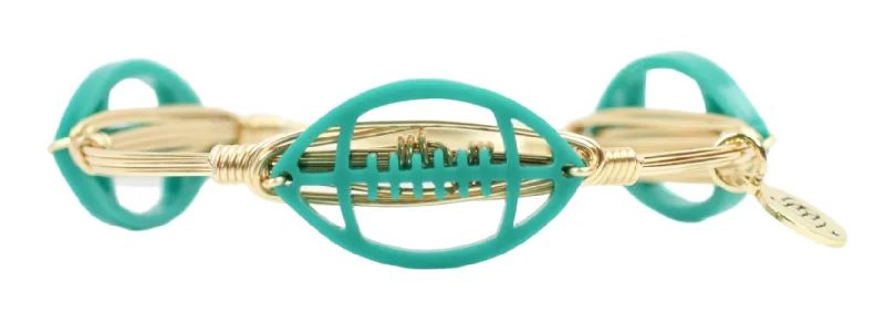 Modern Diamond Bangles-The Acrylic Football Bangle Bracelet - Teal