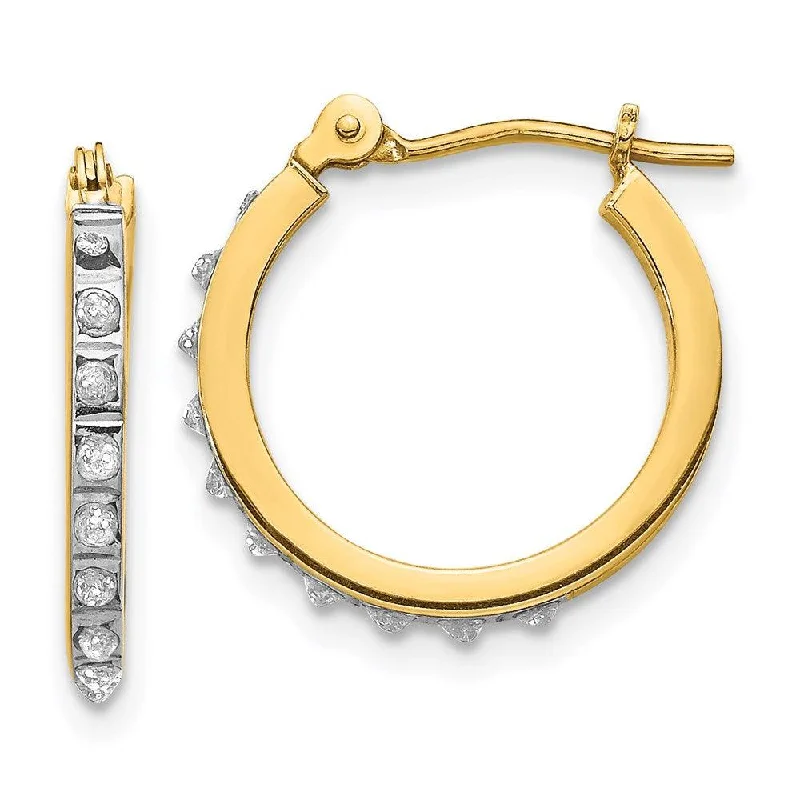 Opal Drop Earrings-14k Diamond Fascination Small Hinged Leverback Hoop Earrings