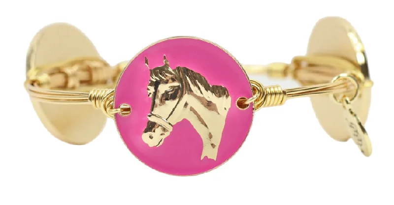 Stackable Bangles for Brides-The Pink Horse Bangle Bracelet