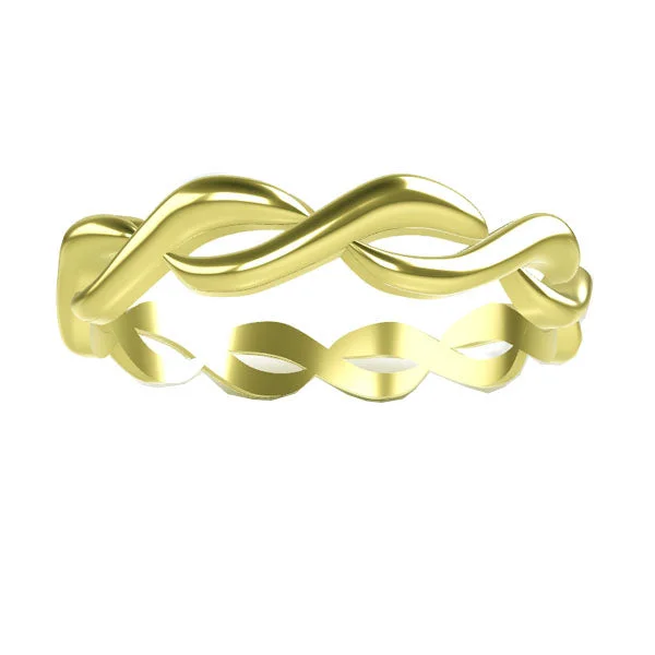 Vintage Silver Ring-Edinburgh Celtic Twist Wedding in 18ct Yellow Gold