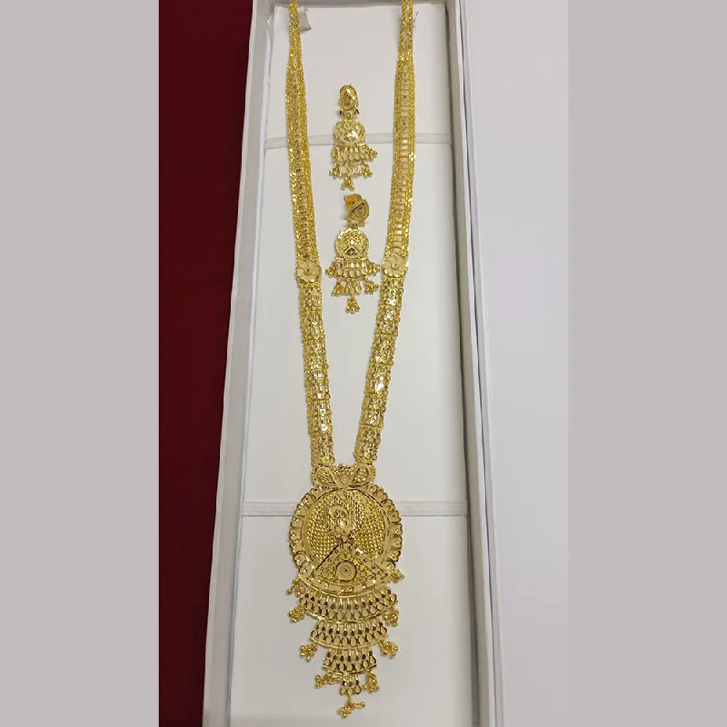 Vintage Gold Necklace-Pari Art Jewellery Forming Long Necklace Set