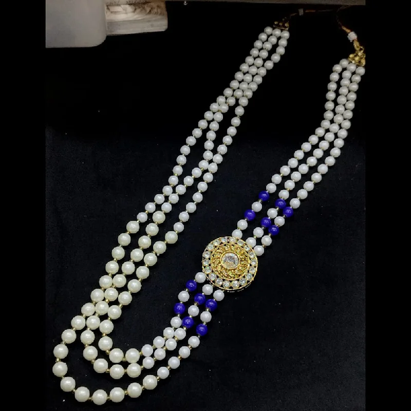 Crystal Bar Necklace-Pooja Bangles Gold Plated Pearl Long Necklace