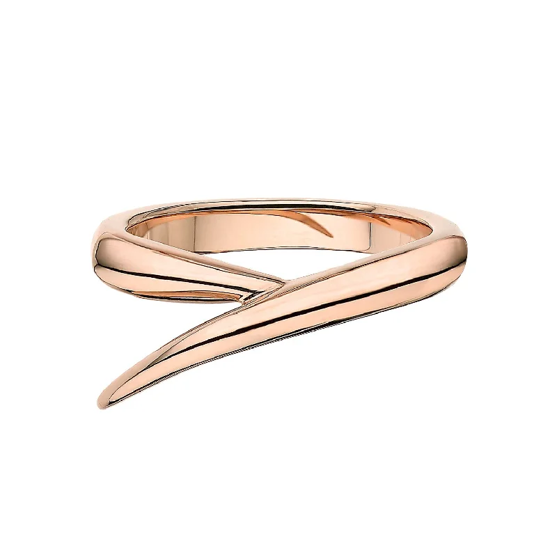 Elegant Gemstone Ring-Interlocking Single Ring - 18ct Rose Gold