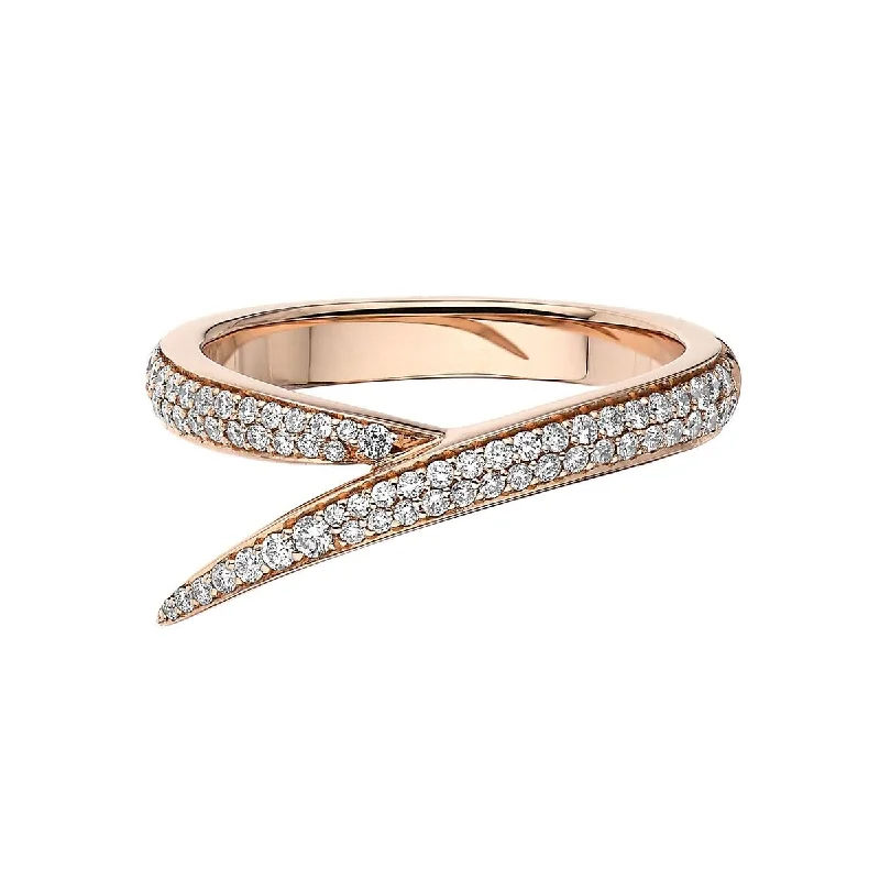 Handmade Promise Ring-Interlocking Single Ring - 18ct Rose Gold & Diamond