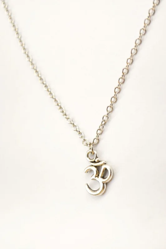 Custom Monogram Necklace-Silver chain Om necklace for men