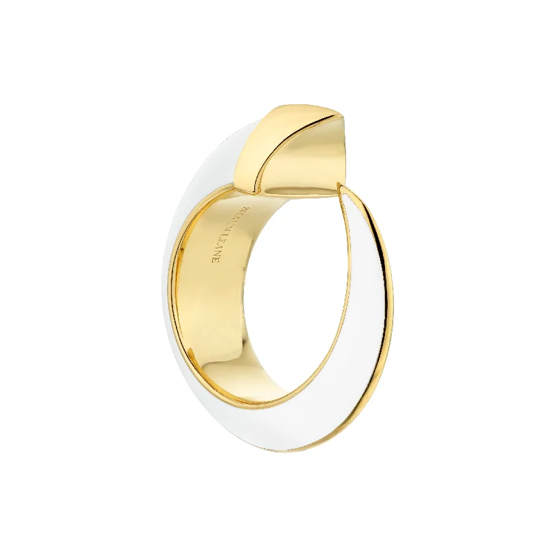 Statement Cocktail Ring-Sabre Solis Ring - Yellow Gold Vermeil & Chalk Ceramic