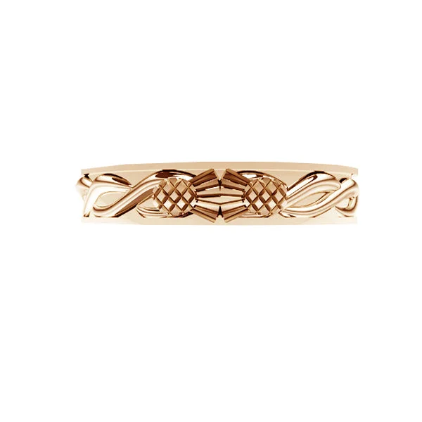 Minimalist Gold Ring-SCOTTISH THISTLE KISS CELTIC TWIST WEDDING RING