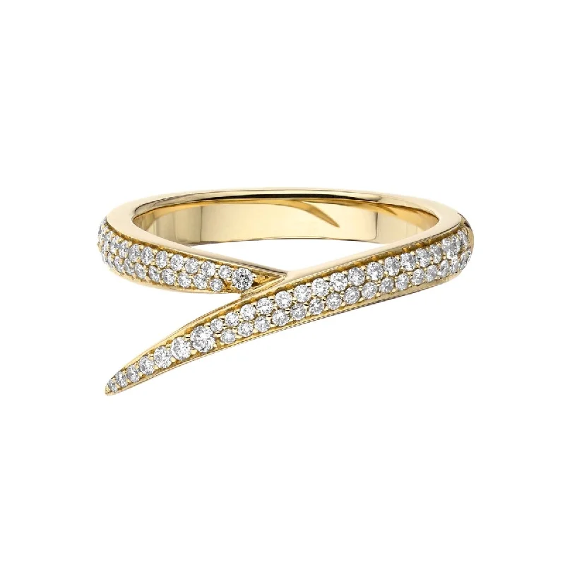 Men's Engagement Ring-Interlocking Single Ring - 18ct Yellow Gold & Diamond