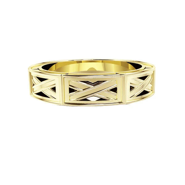 Double Band Ring-Edinburgh Saltire Wedding Ring