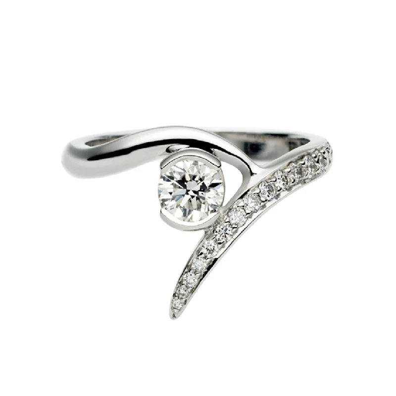 Luxury Engagement Ring-Entwined Ardour35 Engagement Ring - 18ct White Gold & 0.50ct Diamond