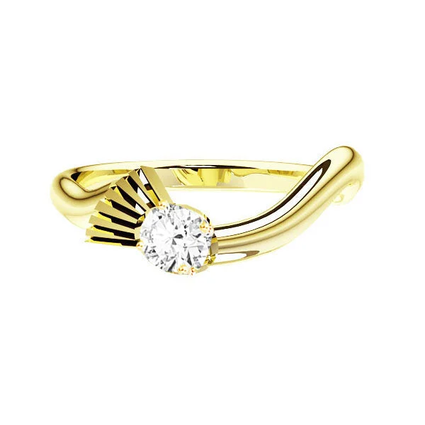 Gold Wedding Ring for Men-Flowing Scottish Thistle Diamond Engagement Ring