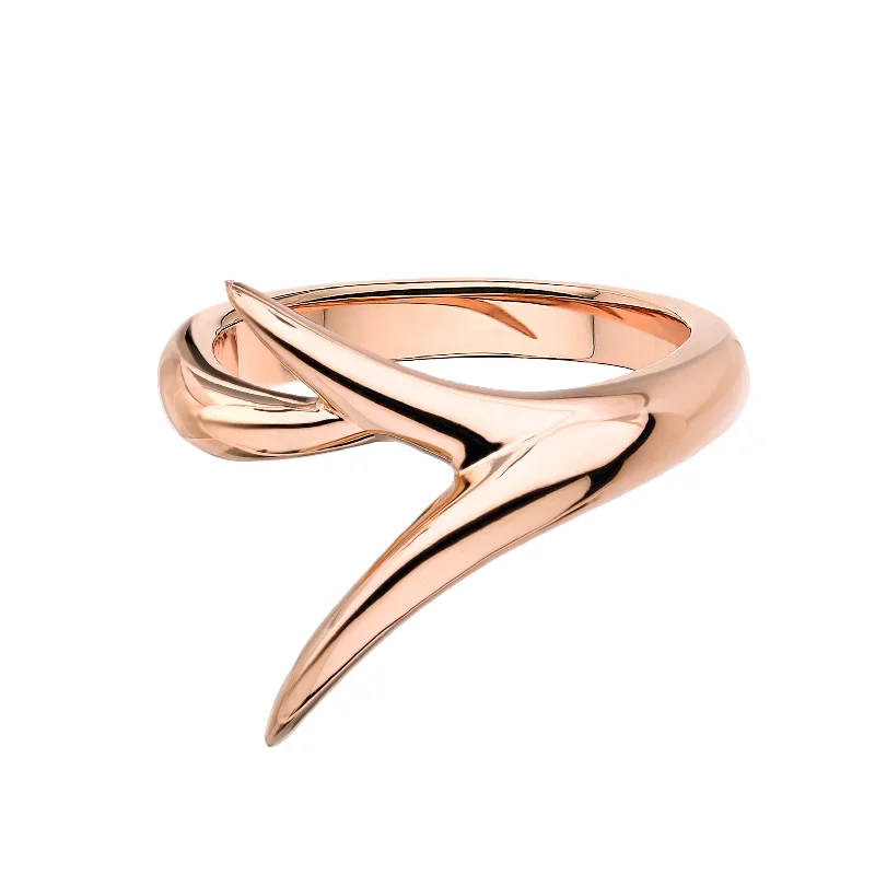 Elegant Wedding Band-Interlocking Embrace Ring - 18ct Rose Gold