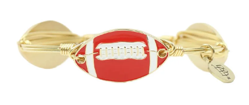 Traditional Beaded Bangles-The Football Bangle Bracelet - Red