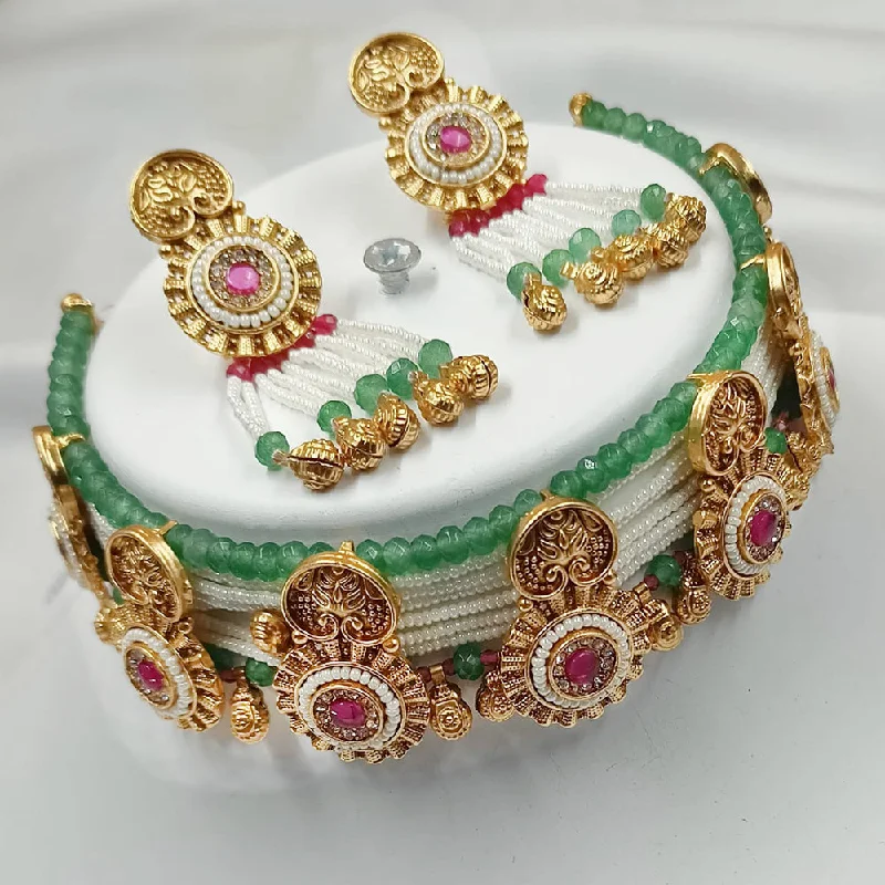 Personalized Name Necklace-Padmawati Bangles Gold Plated Kundan Stone Choker Necklace Set