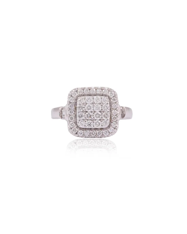 Silver Engagement Ring for Women-Diamond Ring