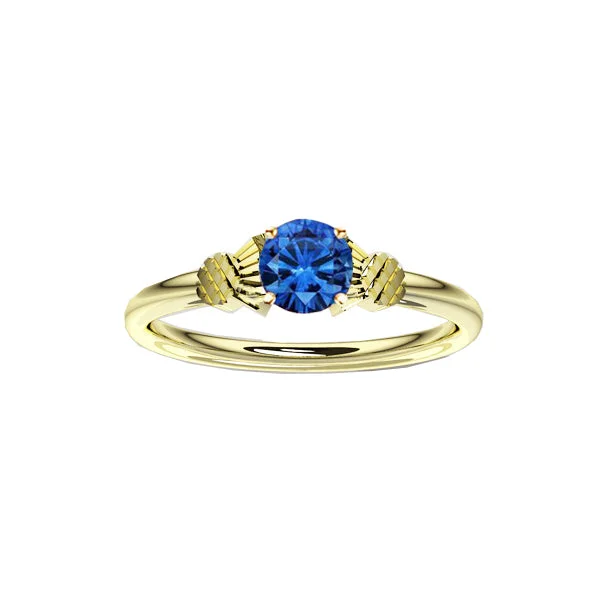 Custom Initial Ring-Dainty Scottish Thistle Ring with Sapphire