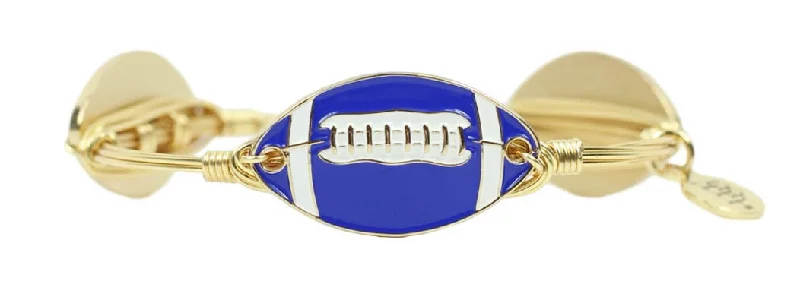 Crystal Bead Bangles-The Football Bangle Bracelet - Blue