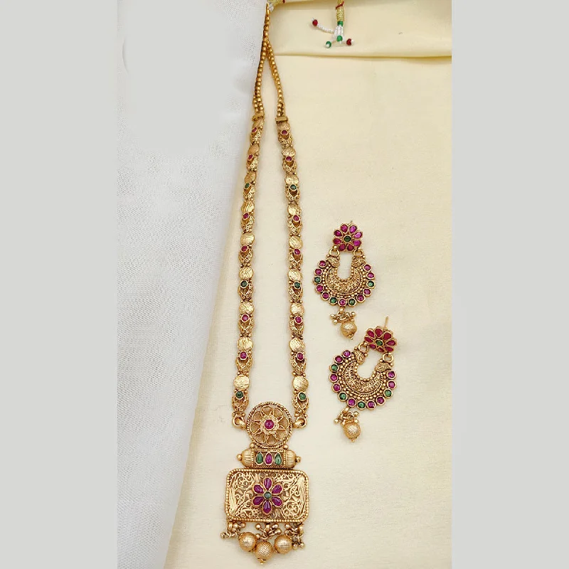 Beaded Charm Necklace-Jewel Addiction Gold Plated Pota Stone Long Necklace Set