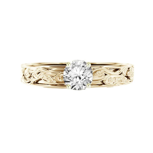 Luxury Diamond Ring-EDINBURGH WAVES DIAMOND ENGAGEMENT RING IN 9CT YELLOW GOLD