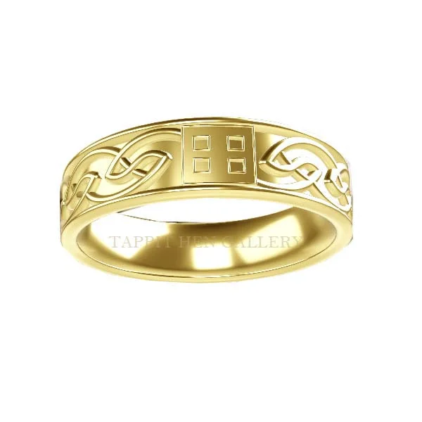 Sparkling Engagement Ring-Edinburgh Celtic Rennie Mackintosh Wedding RIng in 9ct Yellow Gold